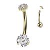 Lotus  G23 Titanium Belly Button Rings Navel Piercing Jewelry Zircon Gem Body Piercing Jewellery for Women and Men