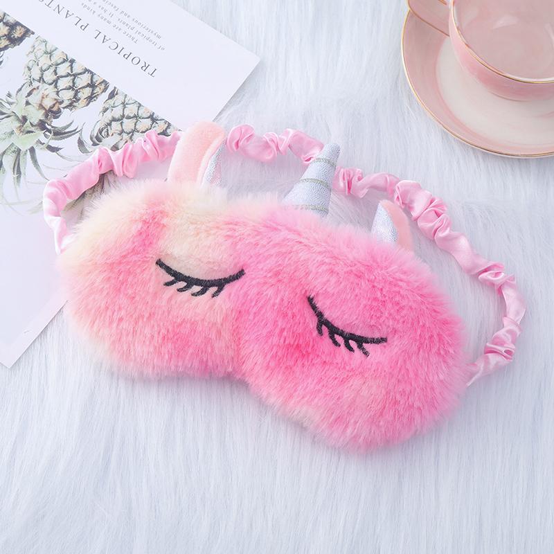Plysj øyelapp Sovebind for reisehvile Myk Sovemaske Øyemasker Søt Glitter Unicorn øyedeksel