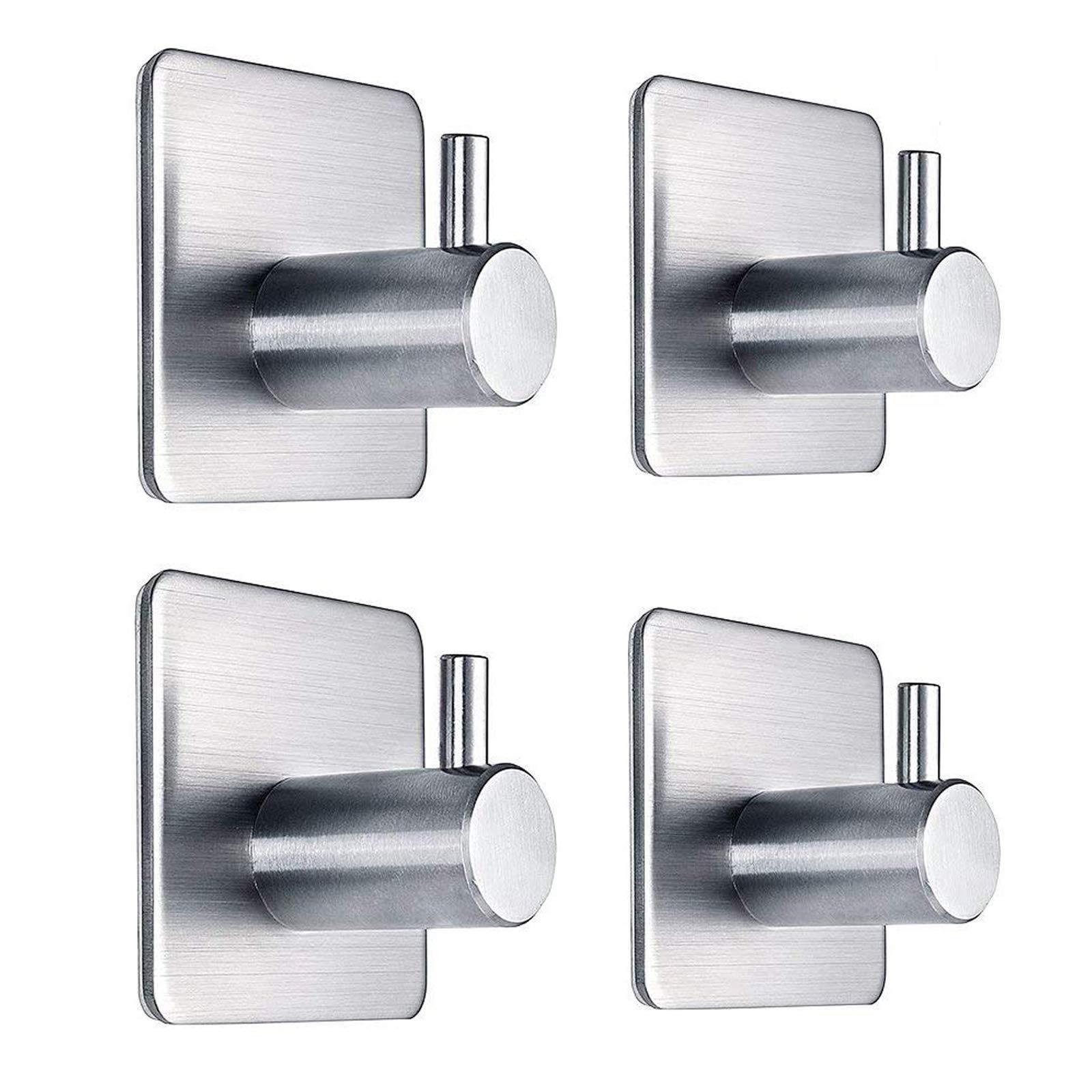 Stainless Steel No-Drill Strong Adhesive Hook for Bathroom and Kitchen