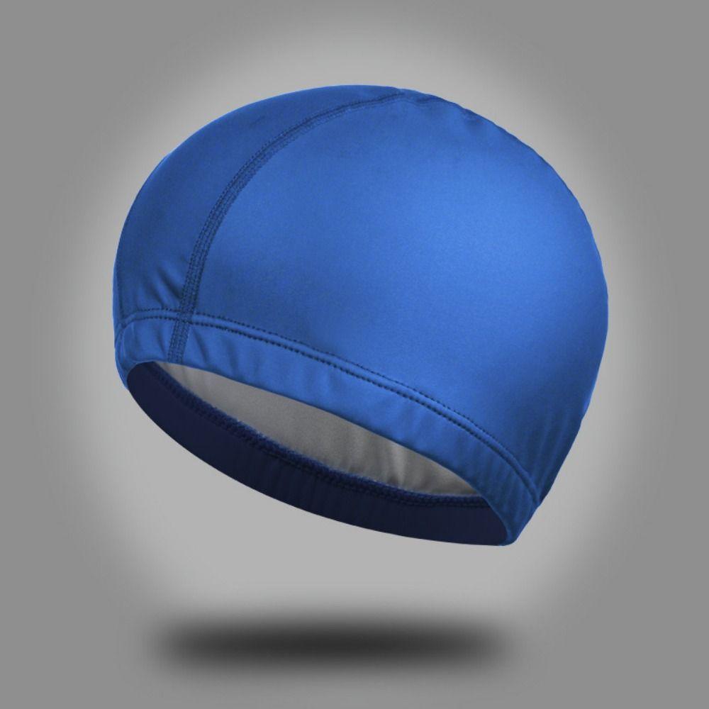 Sports Waterproof High Elastic Swimming Caps PU Fabric Protect Ears Swim Pool Hat
