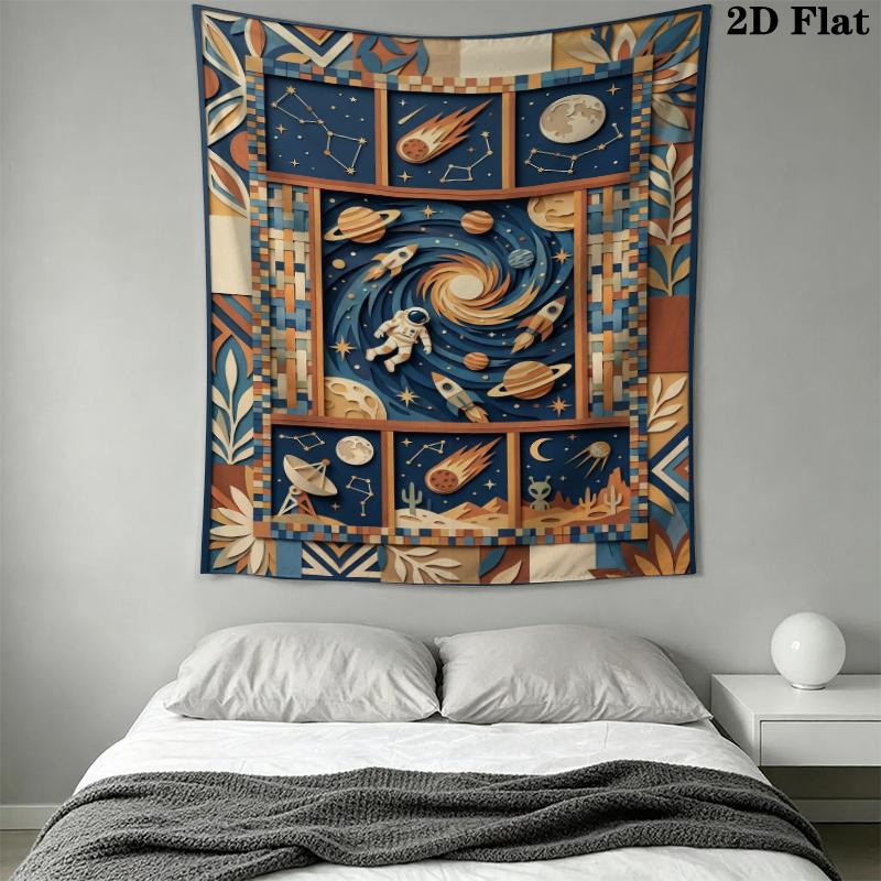 Space Wall Tapestry Aesthetic Wall Hanging Printed Fabric Blanket Decorative Tapestries for Bedroom Living Room Home Decor