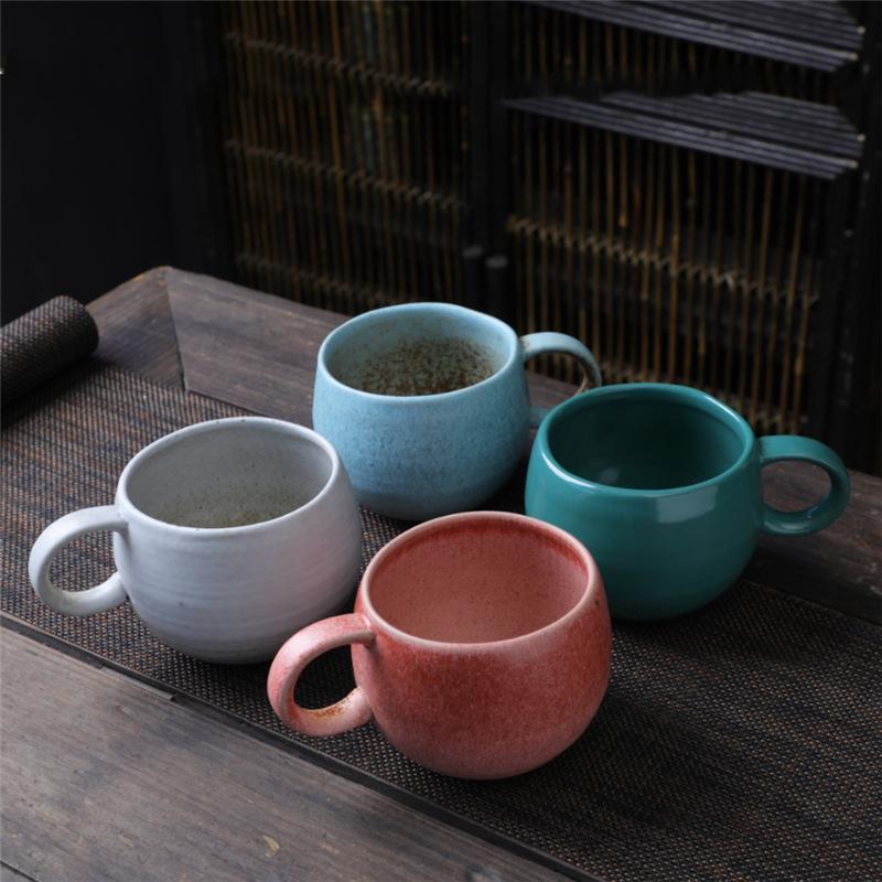 Retro Japanese Large-Capacity Ceramic Cup Coarse Pottery Coffee Cup Breakfast Cup Kiln Vintage Cup