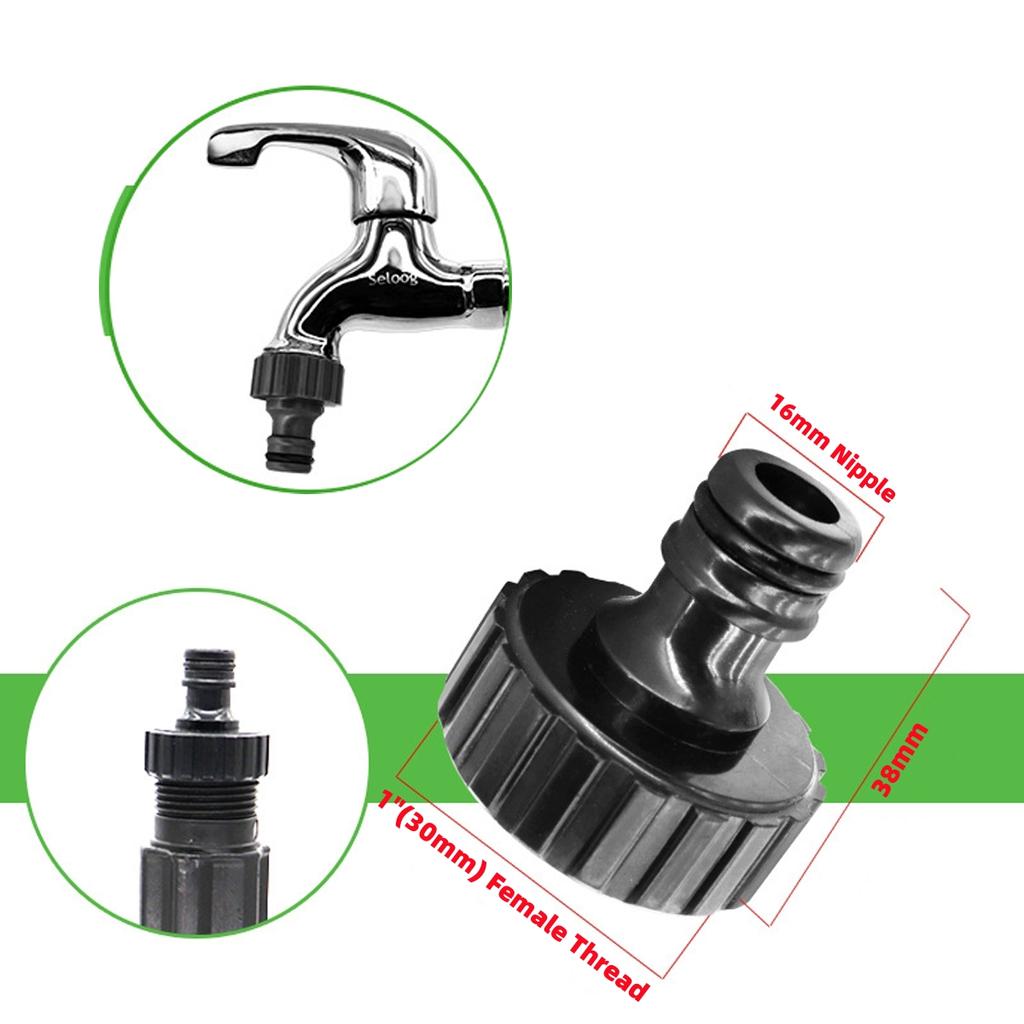 1" Female Thread Tap Connector 30mm Internal Thread To 16mm Nipple Joint Garden Irrigation Water Gun Connection Fittings 10Pcs