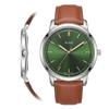 Men's Quartz Watch Waterproof Leather Belt Silver Stylish Business Wristwatch Lightweight Easy Read Gentleman Simple Father's Day Gift
