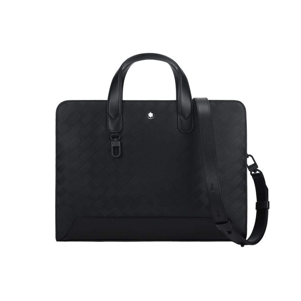Montblanc Styl 3.0 Řada Značka Logo Jednobarevný Uzavírání na zip Ultra tenká Kůže Ruční Rameno Crossbody Aktovka Pánské tašky Černá 129962