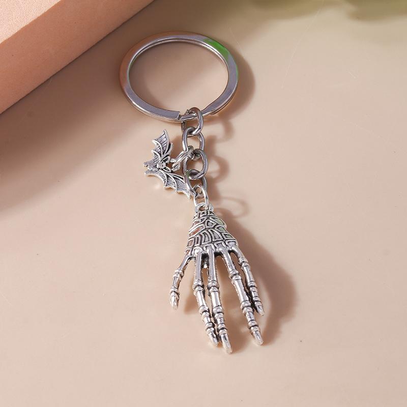 Cool Stainless Skull Hand Keychain Halloween Skeleton Claw keyring Pendants for Men Women Key Holder Handbag Decor Jewelry Gifts