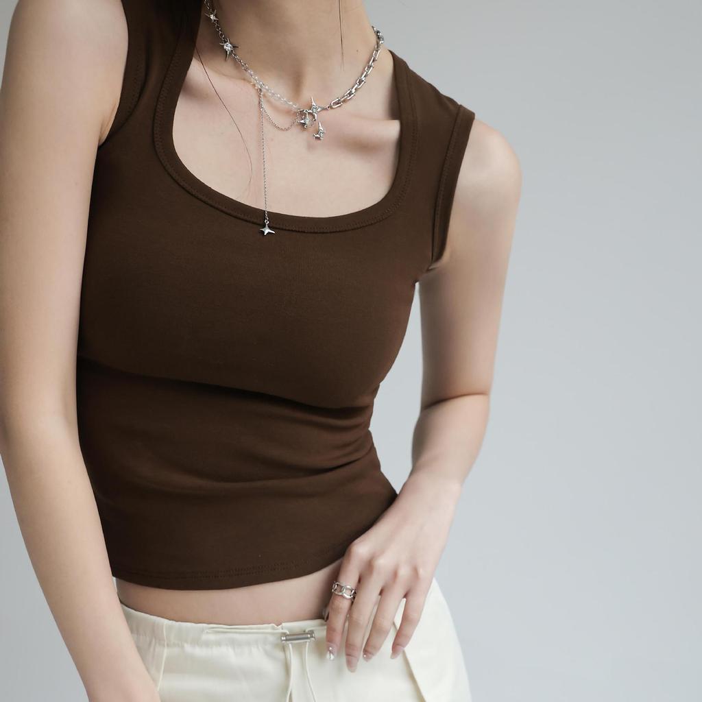 Women Sleeveless U Neck Tees T Shirt Ladies Tee Shirt Street Vest Wear Top