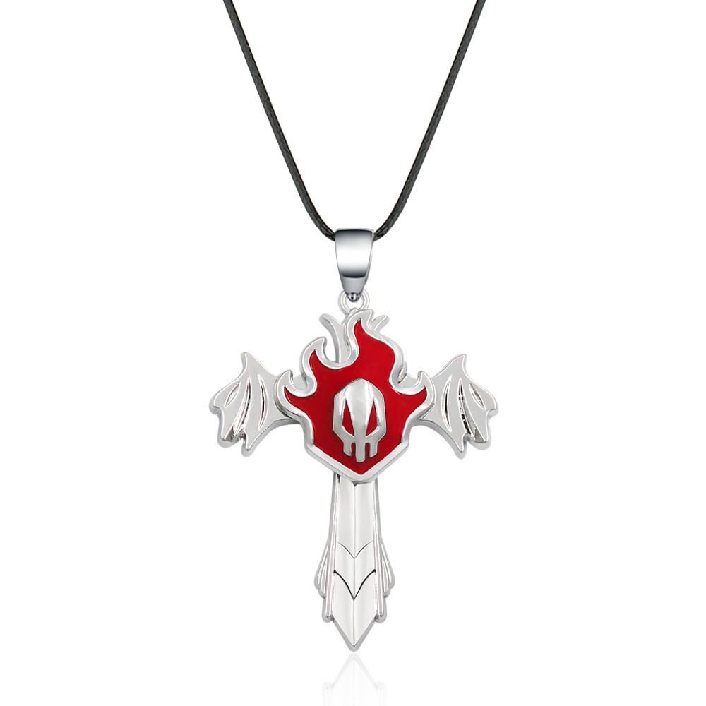 Bleach Kurosaki Ichigo Bull Head Skull Mask Flame Metal Pendant Necklace For Fans