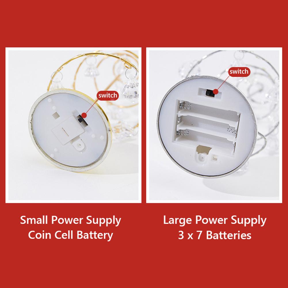 Crystal Star Christmas Tree LED Lights Battery Operated Desk Table Lamp Decorative Iron Tree for Living Room Bedroom