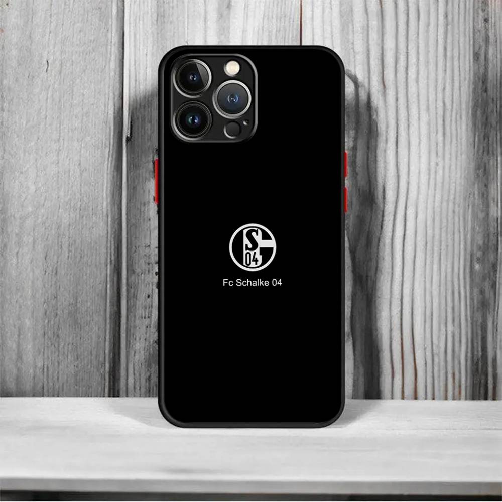 

S-Schalke 04 Matte Shockproof Phone Case For iPhone X XR XS 15 14 11 12 13 pro MAX 16mini Translucent iPhone 13