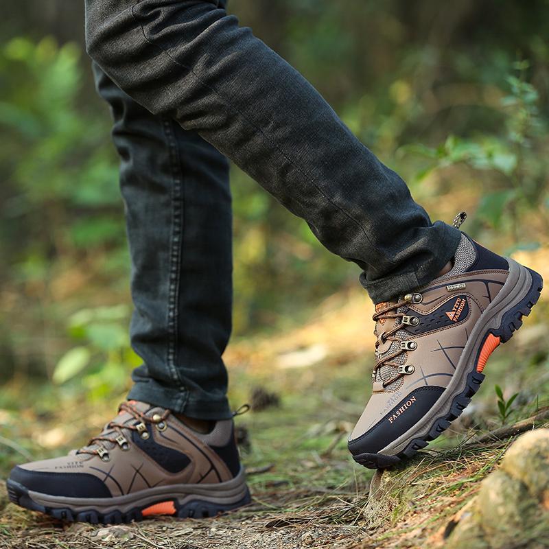  Brand Men's Hiking Shoes Suede Leather Outdoor Shoes Wear-resistant Men Trekking Walking Hunting Tactical Sneakers