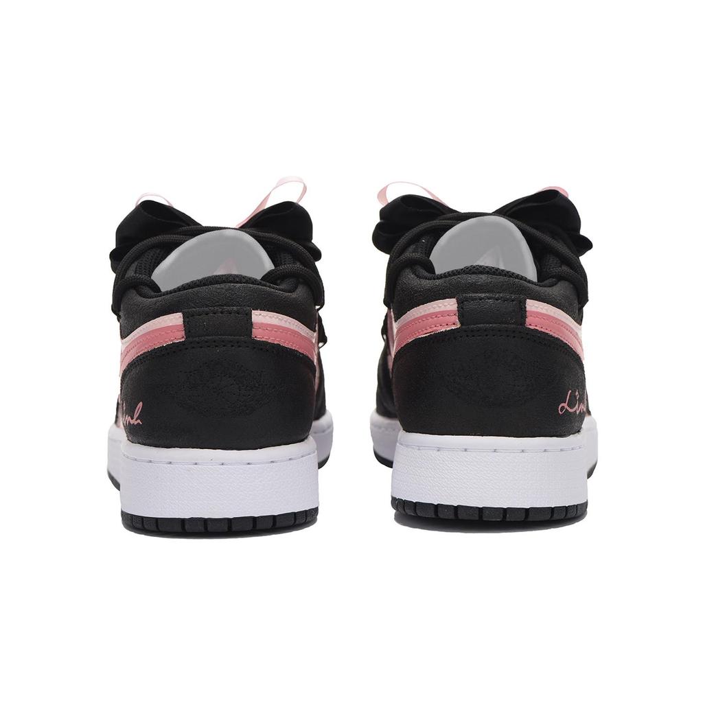 Jordan Air Jordan 1 Couverture Basse Vintage Chaussures de Basketball GS Noir Rose DX4374-008(Équipe-SBOX)