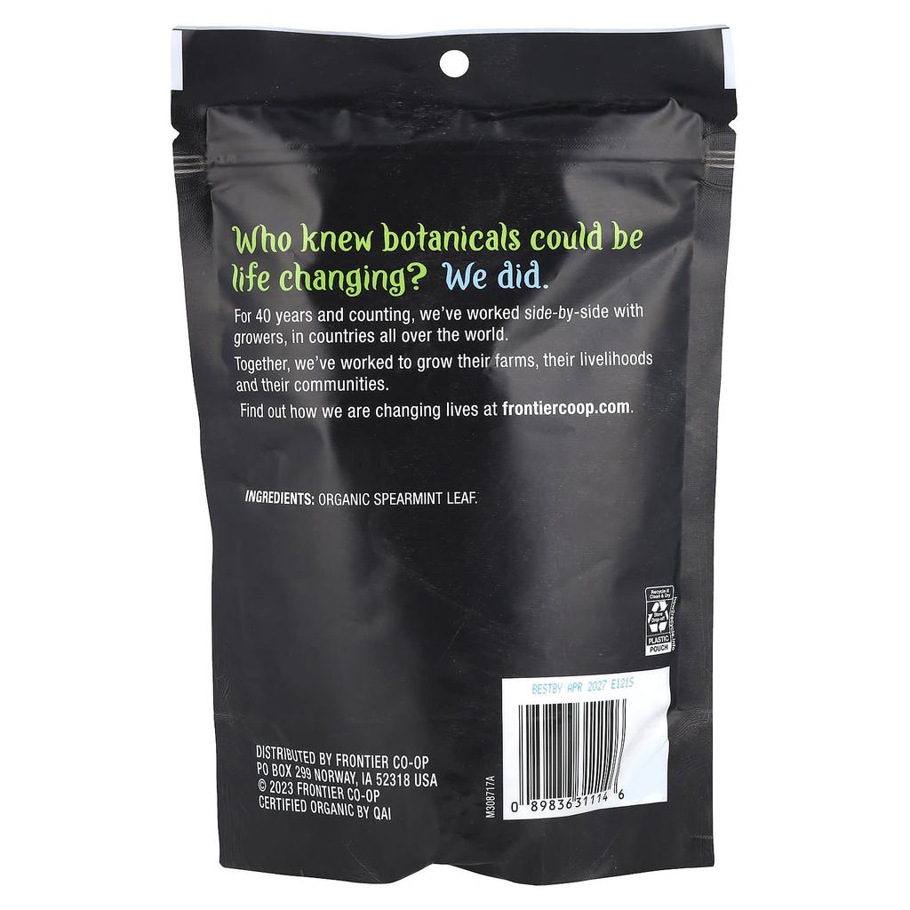 Frontier Co-Op, Organic Spearmint Leaf, 42G(1.48Oz)