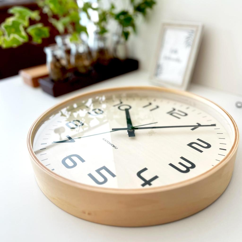 KATOMOKU plywood clock 23 Natural Wall Clock with Continuous Second km-145NARCS Hand, 304mm (SKP Radio-Controlled Clock)