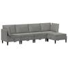Living Room Set with Cushions and Storage 5 Pcs Light Grey Velvet
