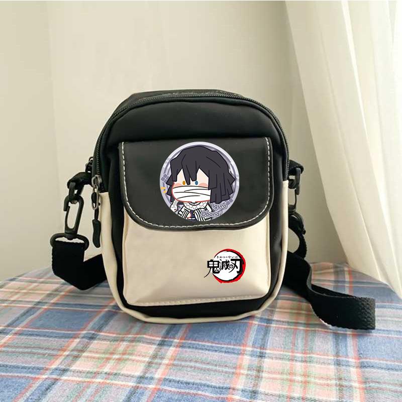 Giappone cartoni animati fumetti Demon Slayer borsa a tracolla casual portamonete color-block custodia per telefono 7566