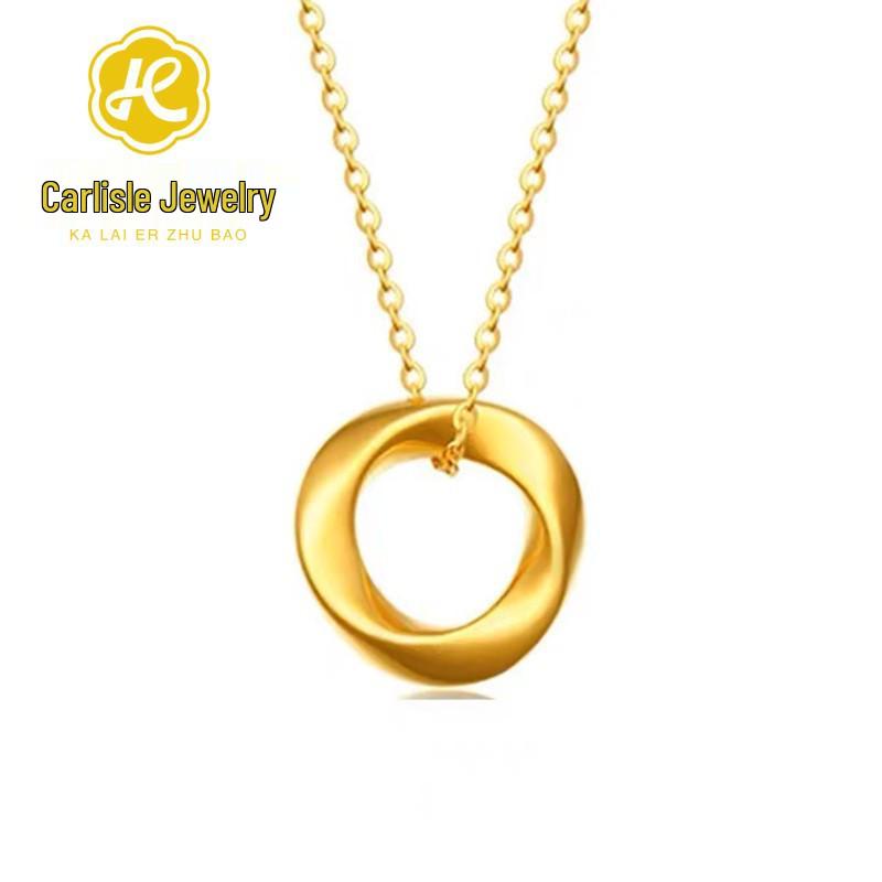 Shuibei 999 Fine Gold Slim Waist Necklace: 3D Hard Gold Women's Pendant Charm, Popular Live Broadcast Hot Seller.