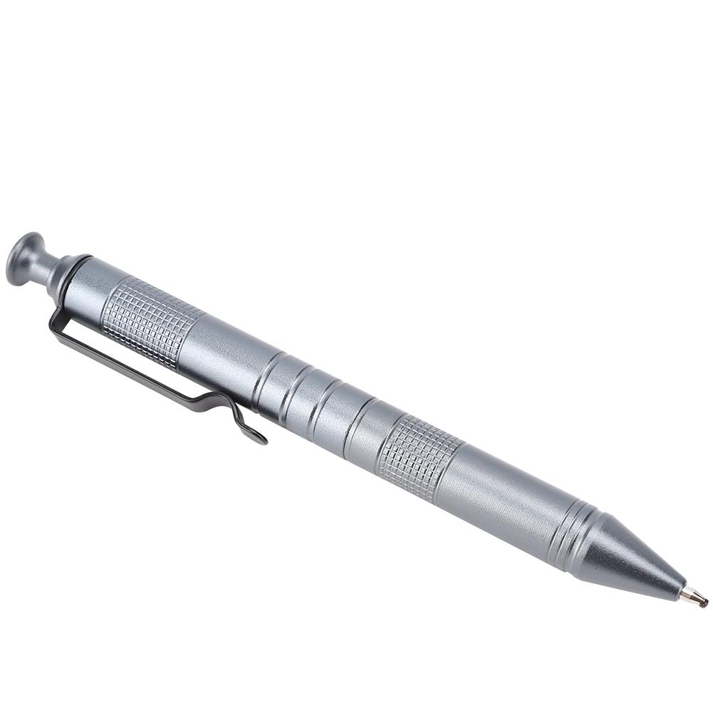 

CNC Aluminum Automatic Ballpoint Pen High Hardness Signature Pen Stationery Gift0.5mm Gray сірий