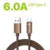 6A USB‑A to Type‑C Fast Charging Cable Nylon Braided High‑Speed Data Sync Charger Cord 1M Black Grey Coffee For Huawei Xiaomi