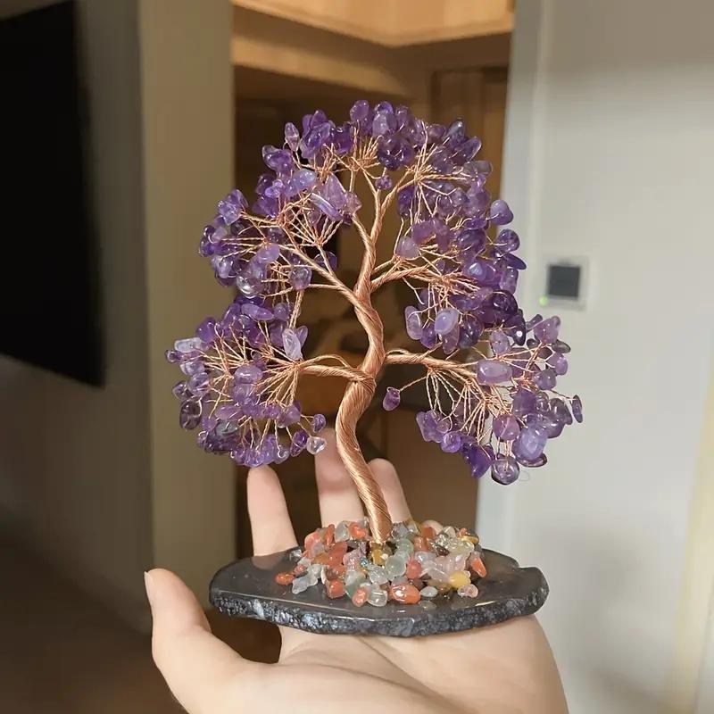 Natürlicher Kristallbaum, Grüner Aventurin, Rosenquarz-Dekoration, Heim-/Bürodekoration, Geldbaum, Lebensbaum Meditations-Ornament