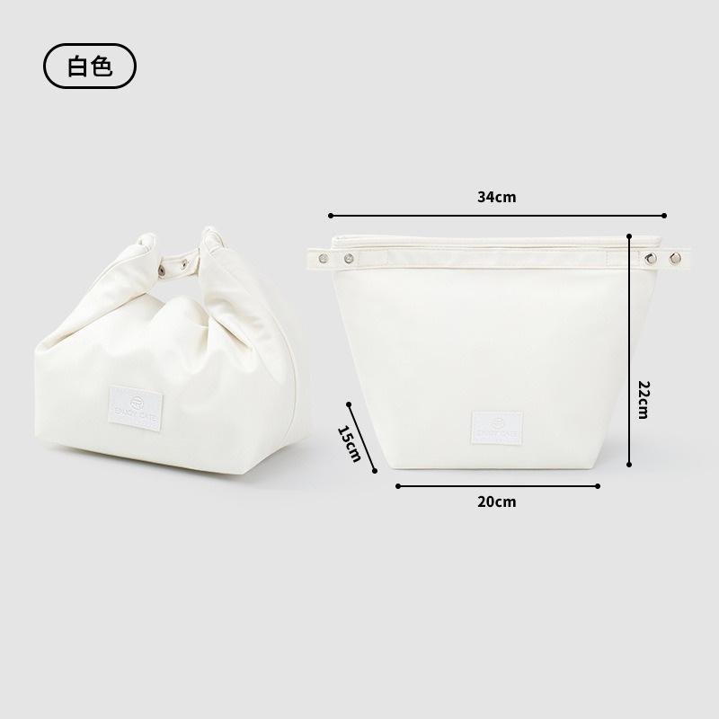 Sac à déjeuner pour femmes OL Boîte à lunch isotherme Sac fourre-tout Glacière Pochette Bento étanche Sacs à bandoulière pour nourriture blanc