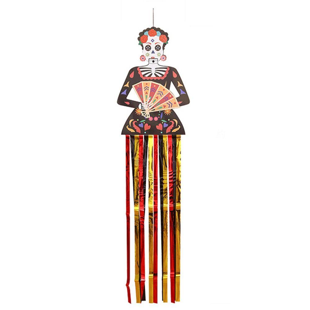 Bride Groom Skeleton Ghost Couple Hanging Flag Door Hanging Porch Halloween Outdoor Decoration Scary Paper