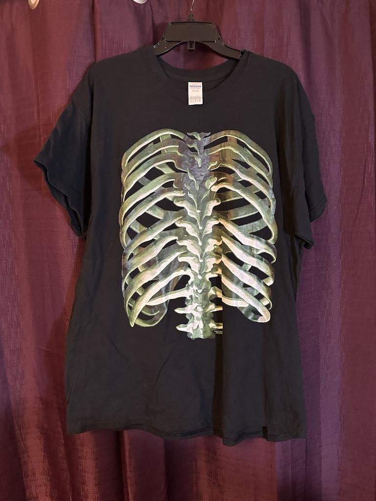 Rare Vintage Liquid Blue Rib Cage Shirt 2007 Skeleton Graphic Tee 2XL