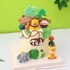 Topper per Torta Animali della Foresta Giungla Leone Giraffa Scimmia Elefante Per Baby Shower Decorazione Torta Regali Festa Primo Compleanno Bambini