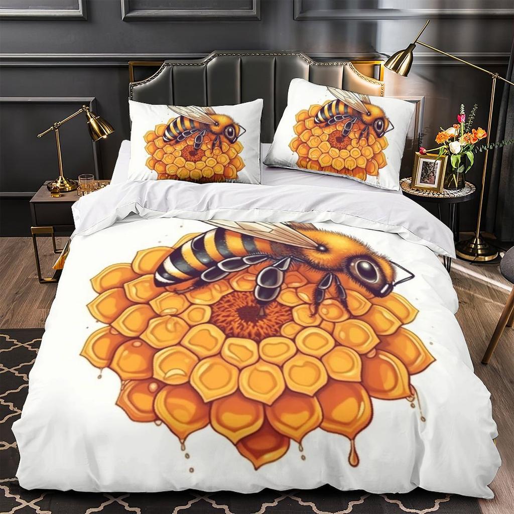 3D Digital Printing Hand-Painted Flower Series Quilt Cover Pillowcase Two Or Three-Piece Set Polyester Abraded