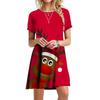 Women 3d Print Short Sleeve Midi Dress Plus Size Holiday Beach Dresses