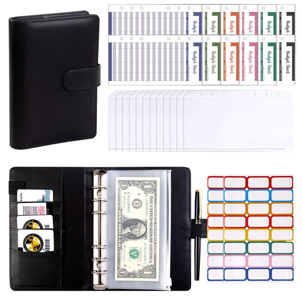 Macaron A6 PU Leather Binder & Cash Budget Notebook