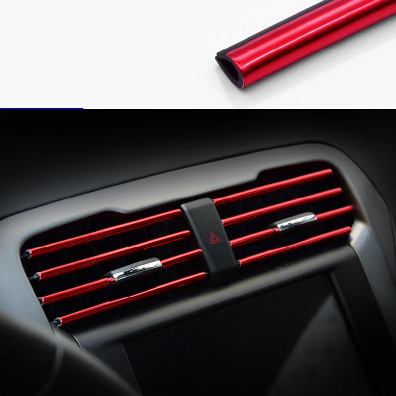 10 Pcs Car Air Conditioner Outlet Decorative Soft Strip Accessories Auto Interior Grille Decorative Strip Universal U-Shaped