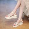 Small man increases height Roman sandals women's 2025 new summer wear fairy with skirt soft-soled beach shoes