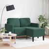 2 Seater L Shaped Sofa with Chaise Longue Dark Green 125 cm Velvet