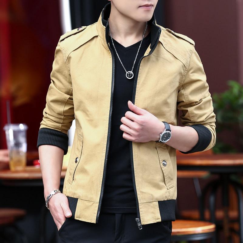 Frühling und Herbst Neue Herren-Jugend-Waschjacke Koreanischer Stil Slim Baumwolle Freizeit-Oberbekleidung