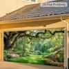 1 Piece, Vibrant Garden-themed Garage Door Banner, Easy To Install. Made of Polyester Fiber, Perfect for the Poolside Area.