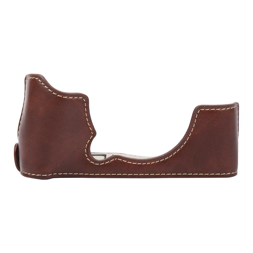 

PU кожаный чехол для камеры, защитная нижняя крышка с отверстием для батарейного отсека кофейный