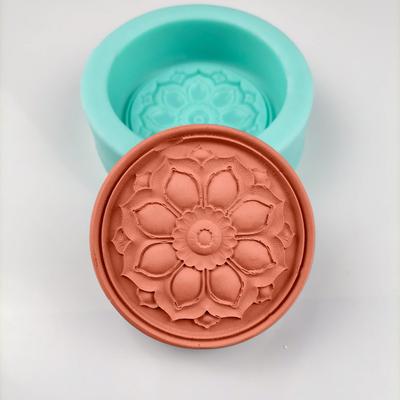 Formă pentru săpun din silicon Formă pentru săpun cu ulei esențial Formă rotundă în formă de floare Meșteșugărește manual pentru săpun din silicon Forme cu piatră aromatică