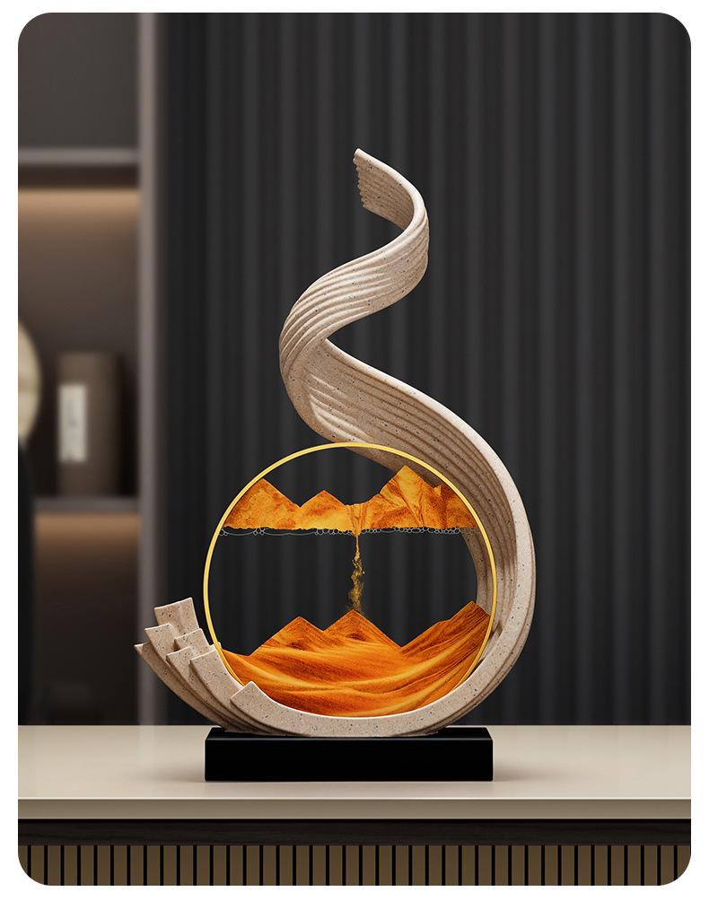 Elegant Flowing Sand Painting Ornament - High-End Decor for Living Room, TV Cabinet, Office, or Housewarming Gift