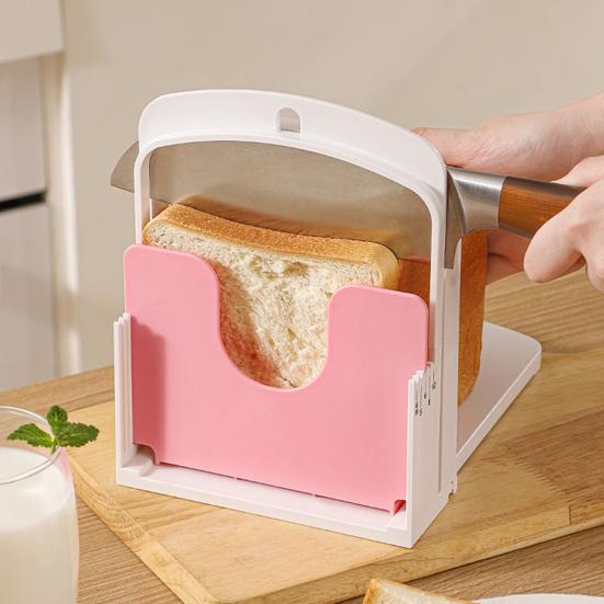 Brot Schneider für Hausgemachtes Brot Verstellbar Faltbar Brotschneider mit Gleichmäßigen Schlitzen Und Stabiler Halter Küchenhelfer für Gleichmäßige Scheiben Sandwiches
