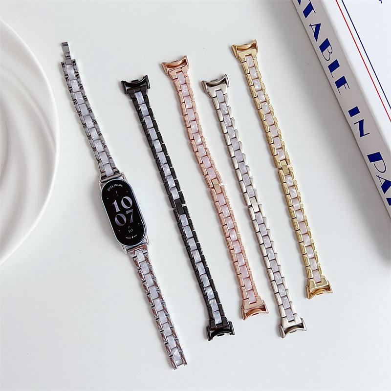 Pulseira de metal para Xiaomi Band 9 8 Pulseira de aço inoxidável Pulseira de substituição para Mi Band 9 Correa Strap Acessórios