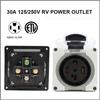 NEMA 14-30R Socket, 125/250V, Outdoor Dustproof for RVs & Electric Vehicles.