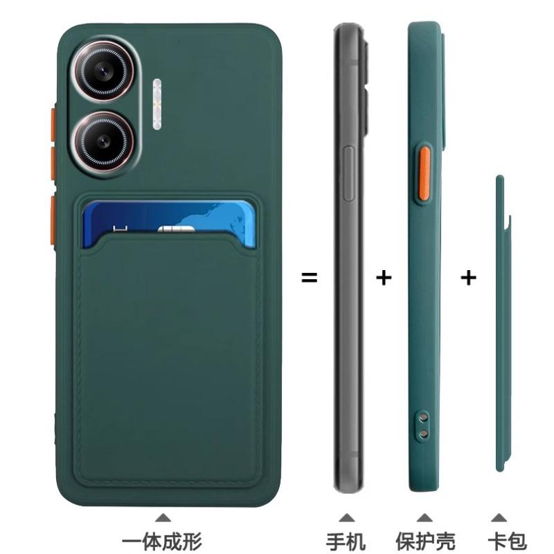 For POCO F7 5G Card Slot Wallet Shockproof Silicone Case for Xiaomi POCO F7 Ultra F7Pro Redmi Turbo 4 Pro Matte Soft TPU Cover