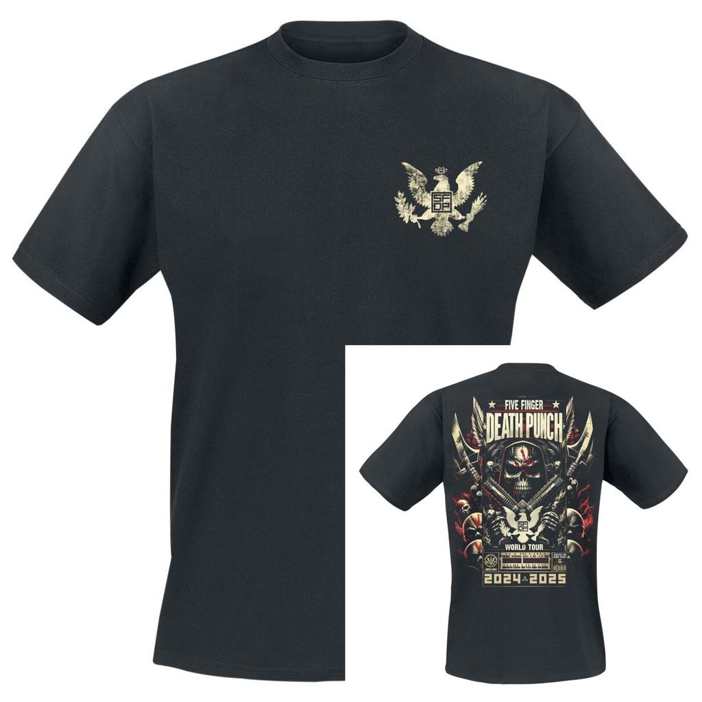 Rare Summer Five Finger Death Punch Graphic Cotton Band Shirt Unisex Summer Short Sleeve Fashion Brand Tee Luxury Casual Vintage