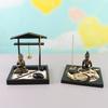 Zen Tori Garden Atmosphera with Stones, Candle Holder, Gong and Sand for Meditation and Decoration