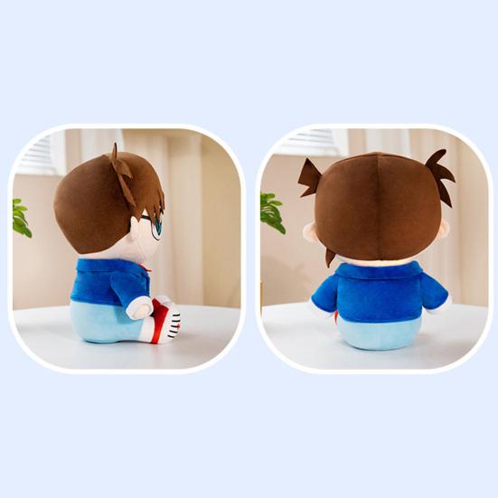 Anime Plush Toy Cute Uniform Doll Plushies Soft Throw Pillow Ornament Collectible Cartoon Detective Conan Kaito Kidd Stuffed Doll Toy Birthday Gift