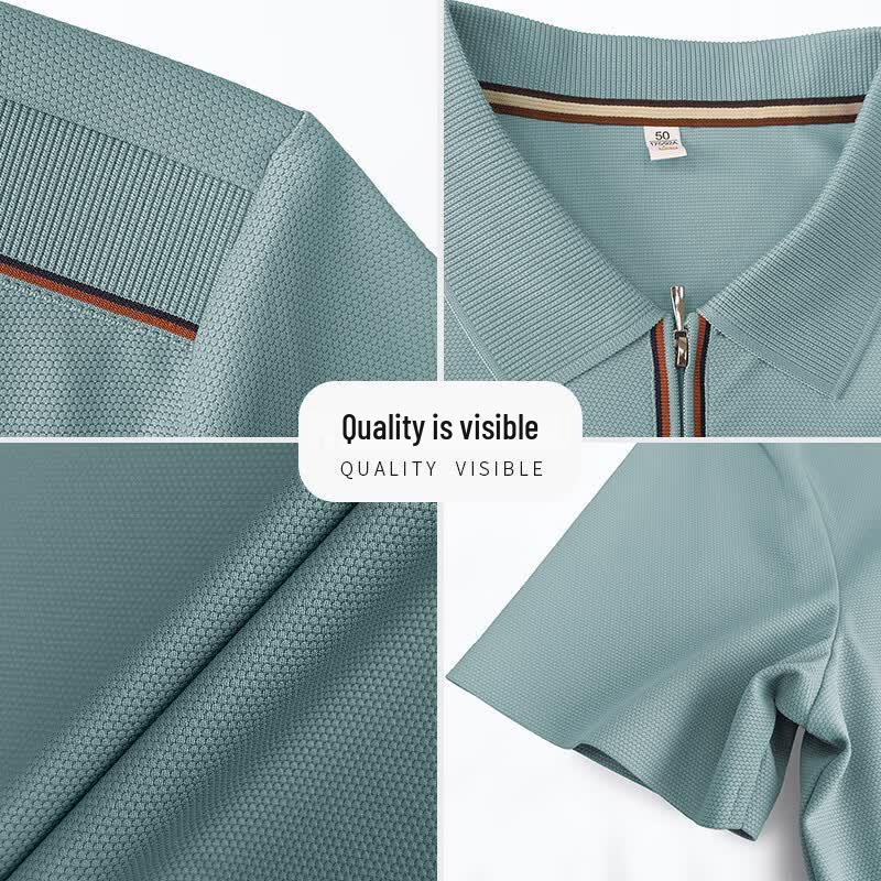 Tucano Men's Ice Silk Half-Zip Polo Shirt