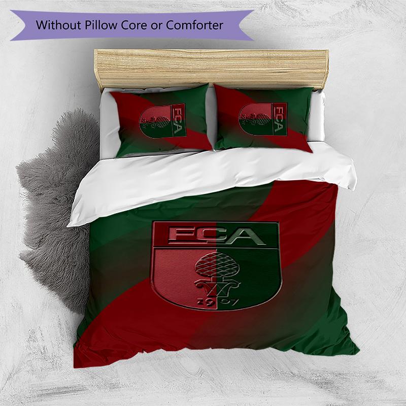 FC Augsburg FC Beddengoedset met Print (3 Delen) Ademende Dekbedovertrek met Kussenslopen Decoratief Beddengoed voor Slaapkamer Huis