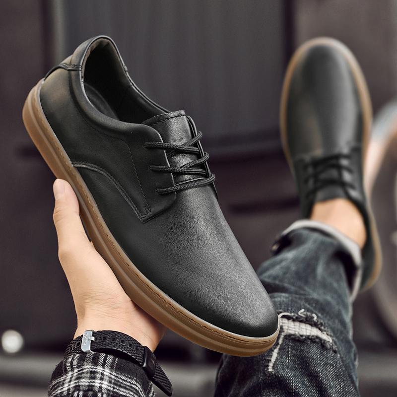 Fashion Spring New Men's Round Toe Breathable Outdoor Anti Slip Casual Board Shoes High Quality Men's Comfortable Lace Up White Shoes