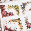 Retro Courtyard Rose Corner Stickers: Flower Journal DIY Decor Set
